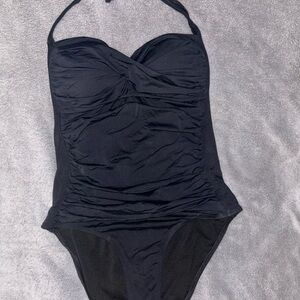 Liz Claiborne Elegant Black One Piece Swimsuit